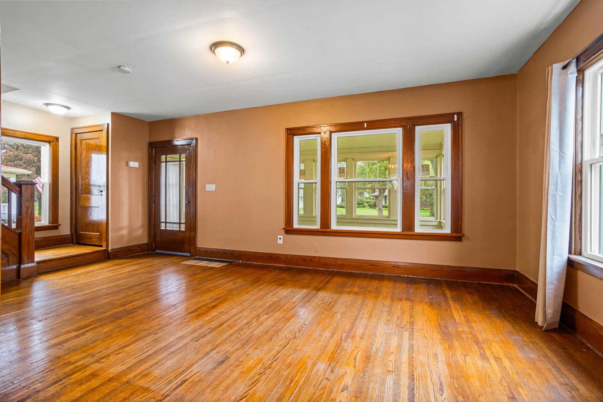 Living room with natural woodwork
