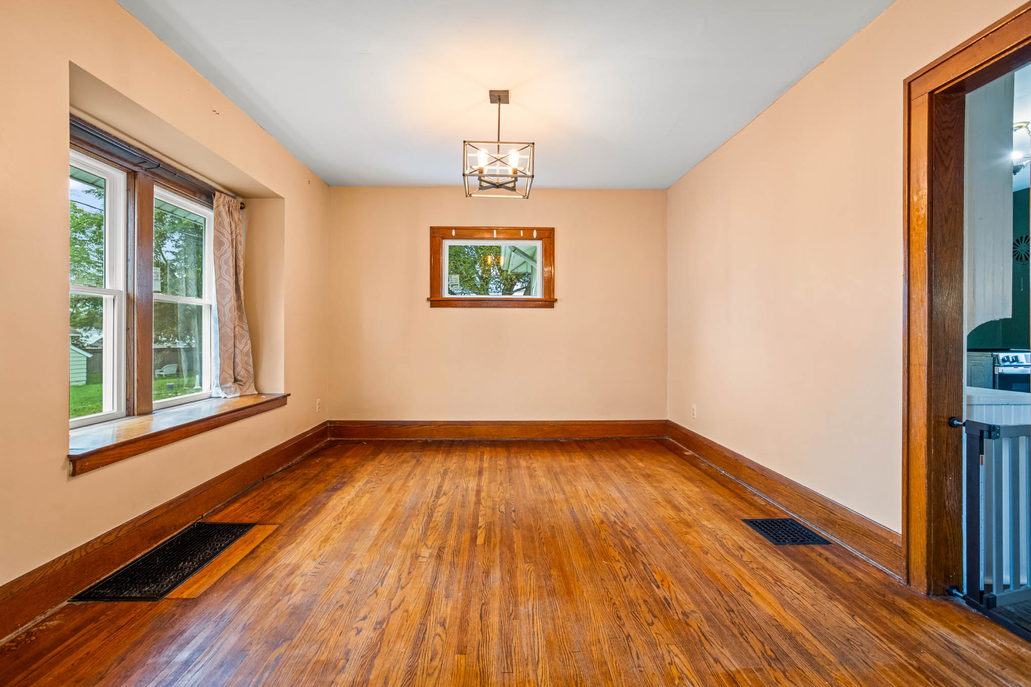 Dining room with hardwood floors