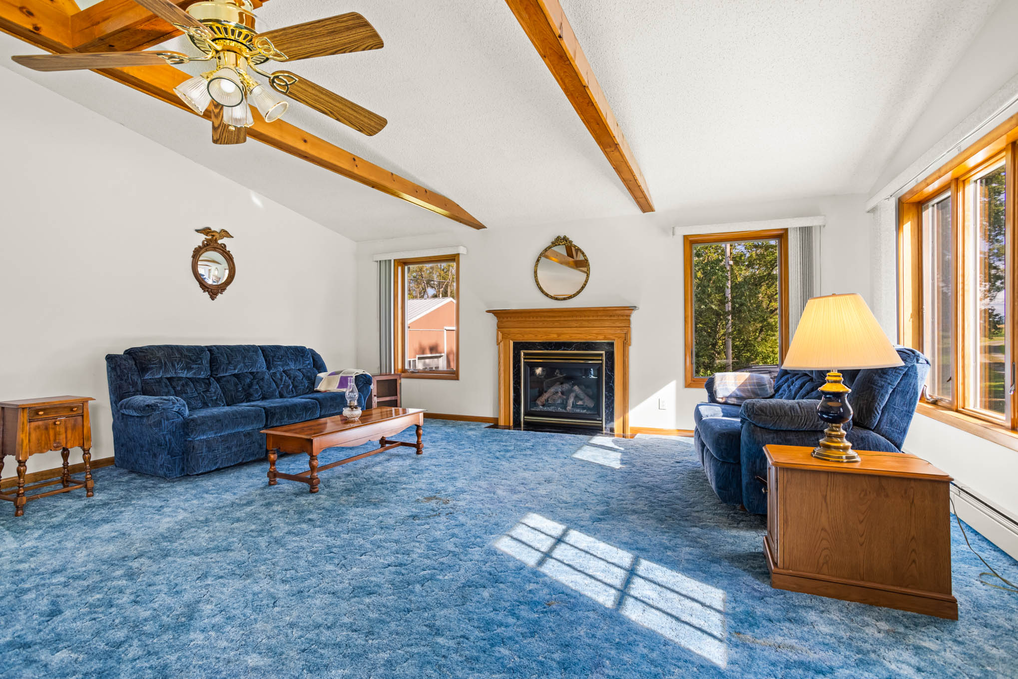 Bright vaulted great room at 8082 Mill Road