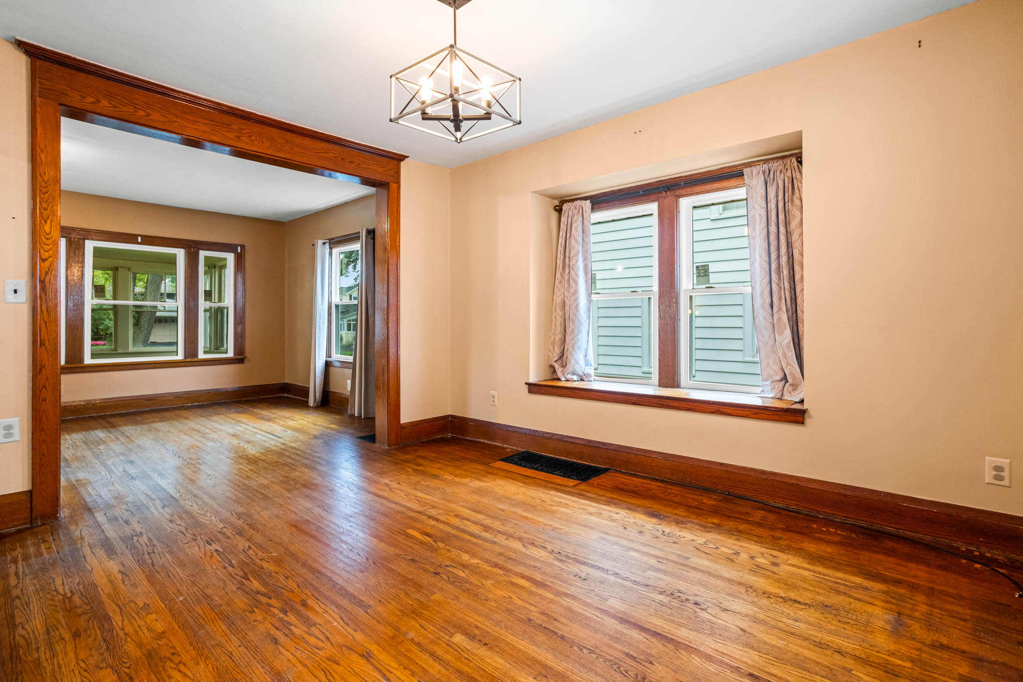 Dining room opening to living room