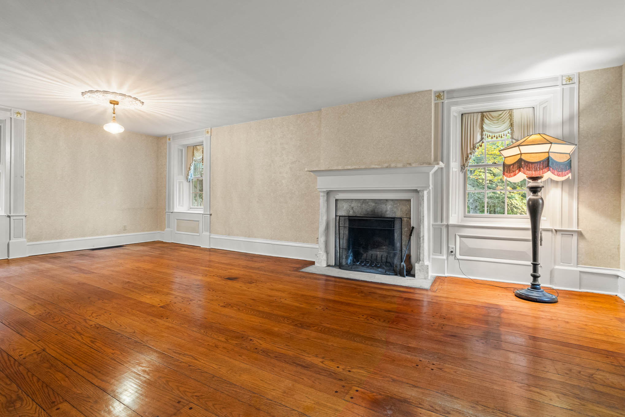 Living room fireplace