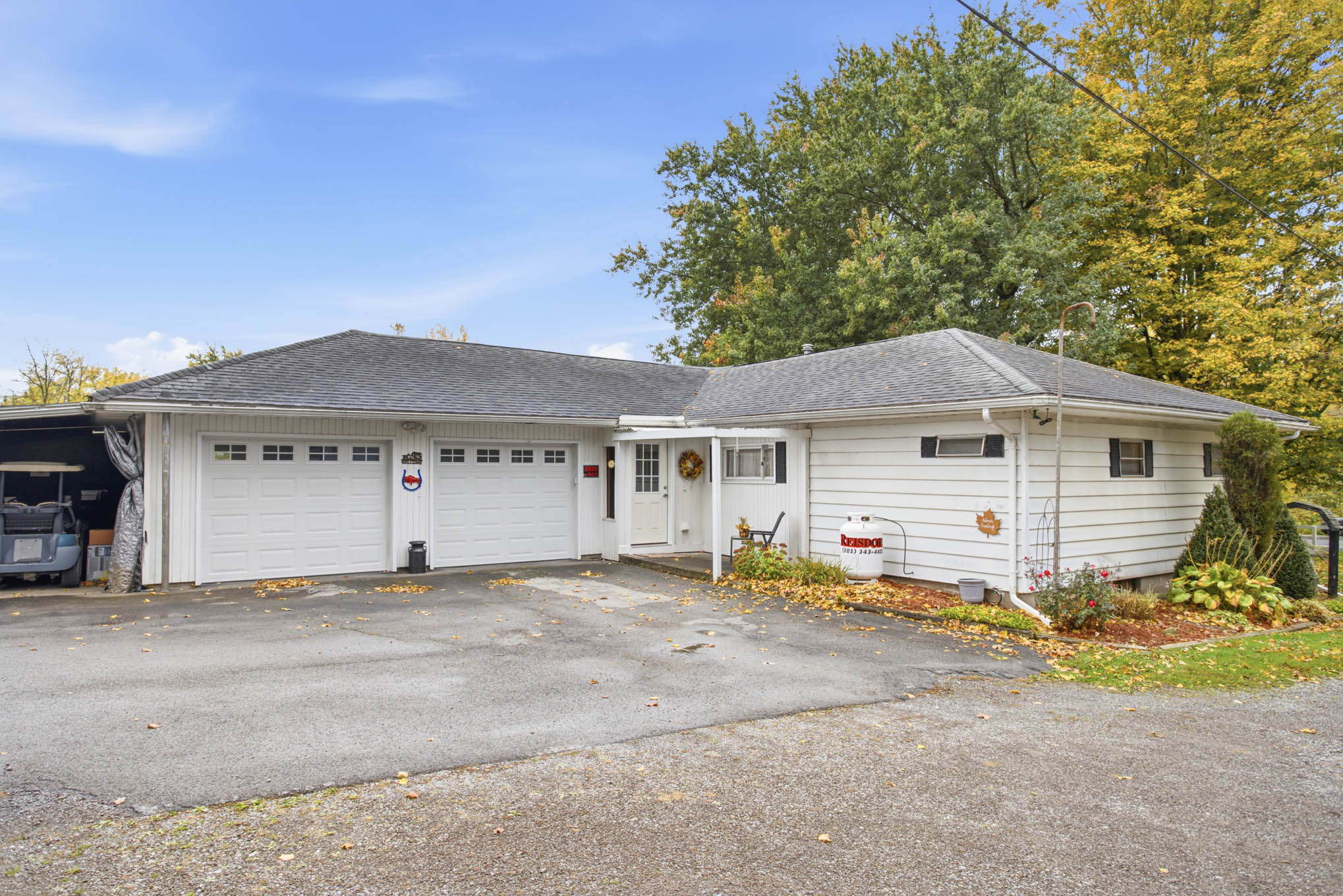 Main house and attached garage