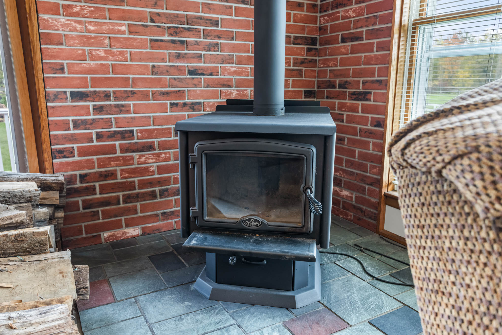 Wood stove in the great room