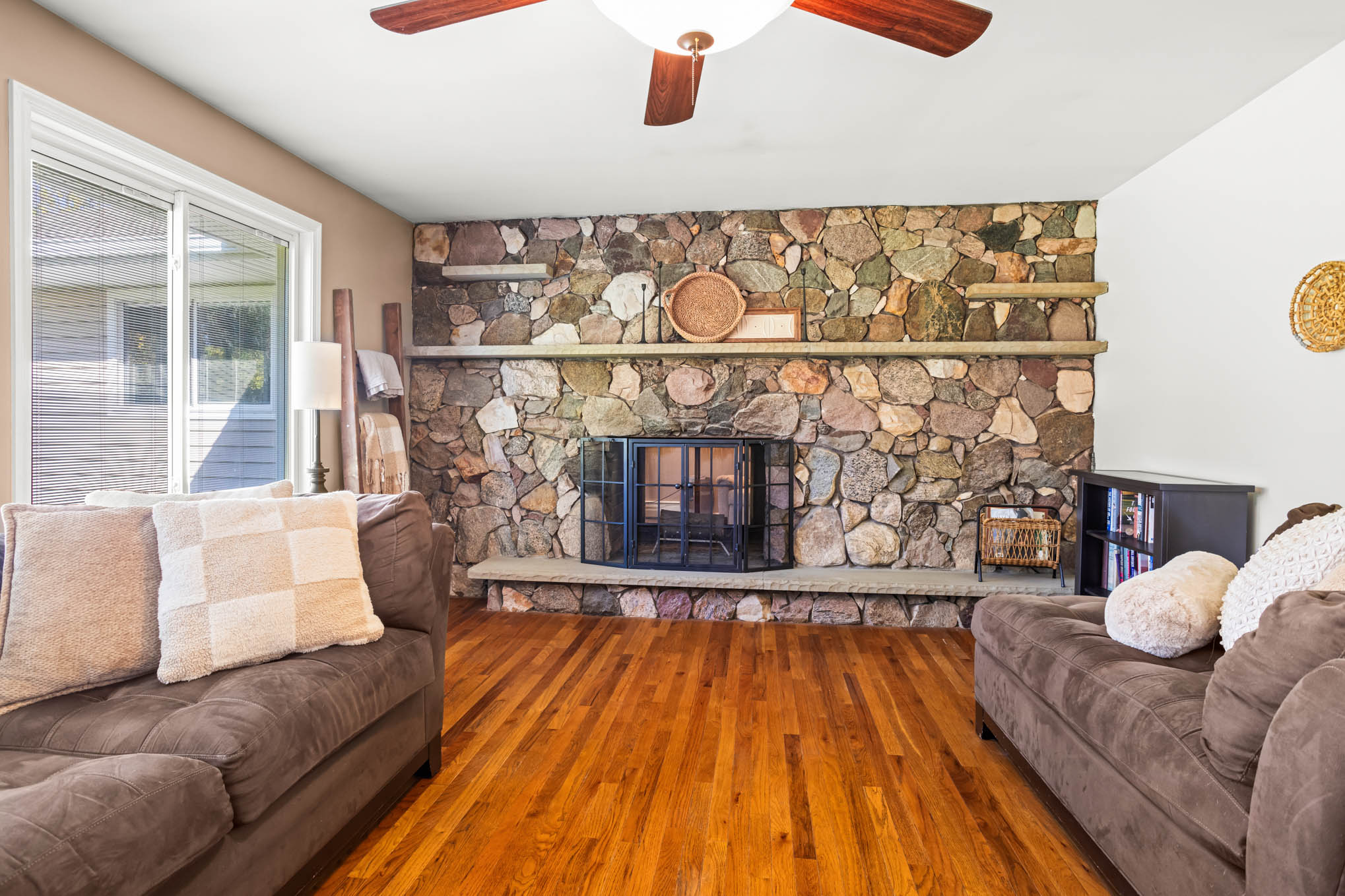 Living room fireplace