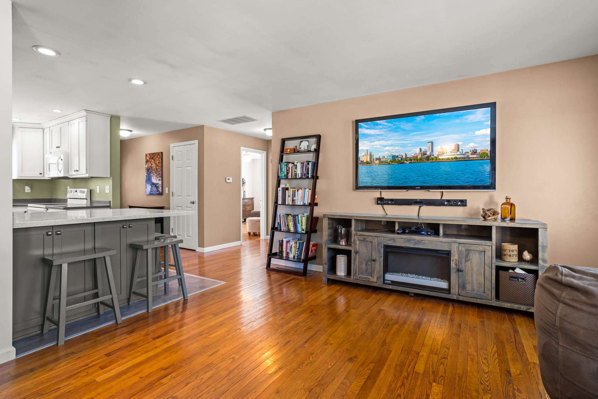 Living room and kitchen