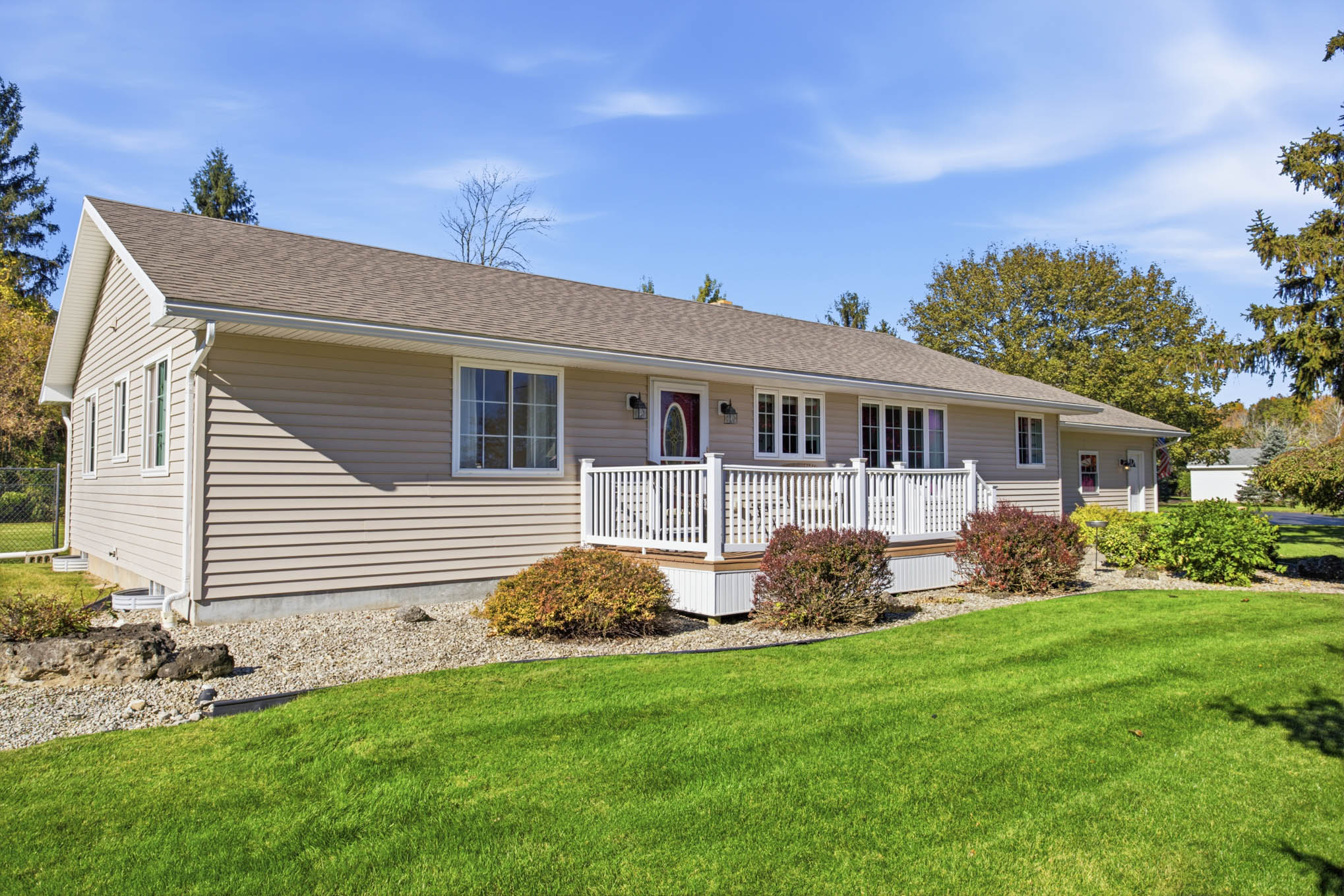 Front porch and angled exterior
