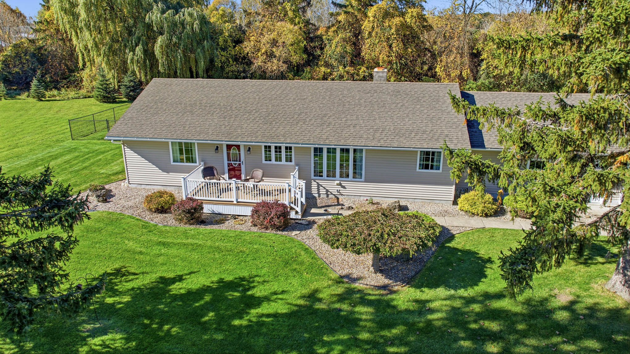 Aerial view of front exterior