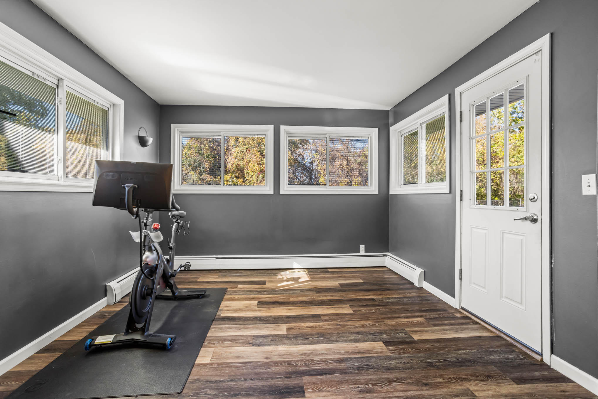 Window-lined exercise room